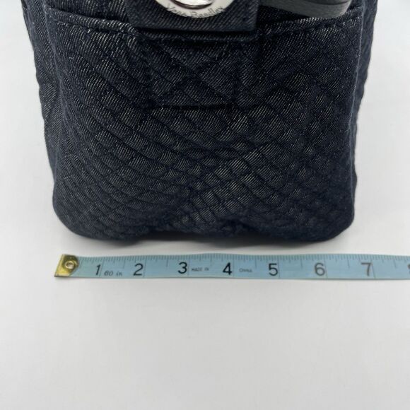 Vera Bradley Iconic Weekender Travel Bag Black Blue Quilted Denim 16x10x7 - Picture 7 of 12
